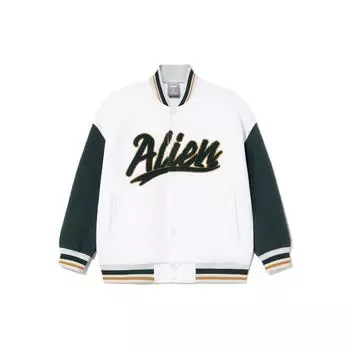 Li Ning CF Letter Print Long Sleeve Sports Baseball Jacket Unisex Jacket White AWDRG96-1 M