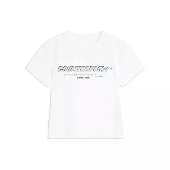 Li Ning CF Letter Print Pullover Round Neck Short Sleeve T Shirt Women T Shirts Standard-White ATSU614-1 S