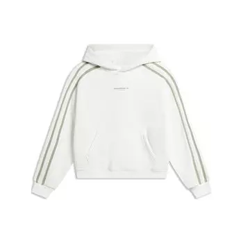 Li Ning CF Letter Stripe Hooded Fleece Pullover Sweatshirt Women sweatshirt Off-White AWDTB11-2 XS