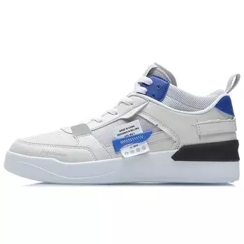 Li Ning CF нескользящие износостойкие скейт-кеды средней высоты мужские скейт-кеды белые серые синие AGCR075-2 45