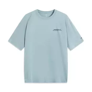 Li Ning CF Однотонная футболка с надписью, круглым вырезом, ледяная на ощупь, удобная, антибактериальная, с коротким рукавом, мужская, футболки, цвет Рыбий глаз-зеленый ATSV189-4 S