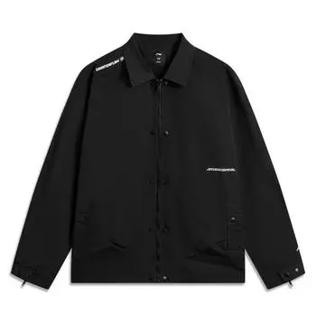 Li Ning CF Outdoor Буквенный Модный Универсальный Износостойкий Водоотталкивающий Ветрозащитный Мужской Верхняя одежда Черный AFDV345-5 L