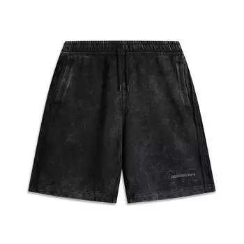 Li Ning CF Outdoor Однотонные повседневные шорты с вышитым логотипом для мужчин шорты Черный AKSV223-5 S