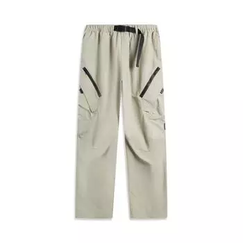 Li Ning CF Outdoor Водонепроницаемые однотонные брюки средней посадки со шнурком Удобные дышащие свободные прямые повседневные брюки мужские брюки лайм AYKU719-2 S