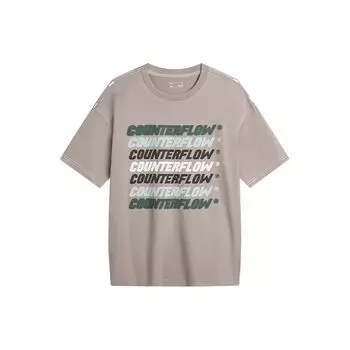 Li Ning CF Playful Attitude Letter Print Sports Knit Cube Neck Short Sleeve T Shirt Men Tops ATSU613-3 M