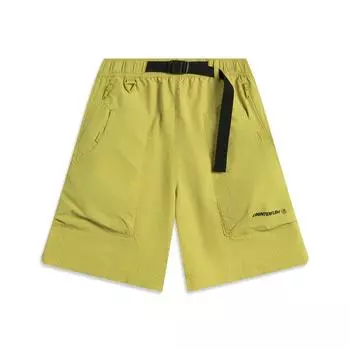 Li Ning CF Повседневные Минималистичные Водоотталкивающие Однотонные Быстросохнущие Спортивные Шорты Мужские шорты Светло-желтый AKSV241-1 S