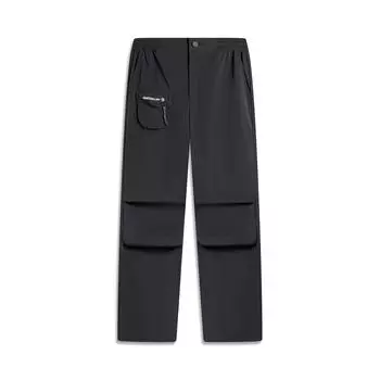 Li Ning CF повседневные прямые трикотажные спортивные брюки с логотипом женские низы черные AYKU628-4 S
