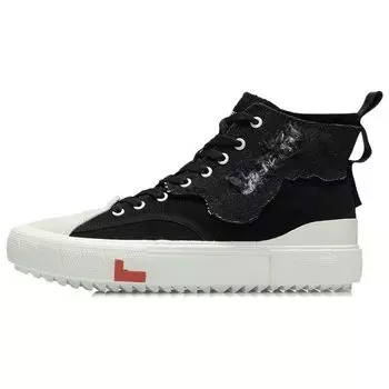 Li Ning CF повседневные удобные износостойкие легкие высокие кроссовки для скейтбординга мужские кроссовки черные белые AGCR319-2 40
