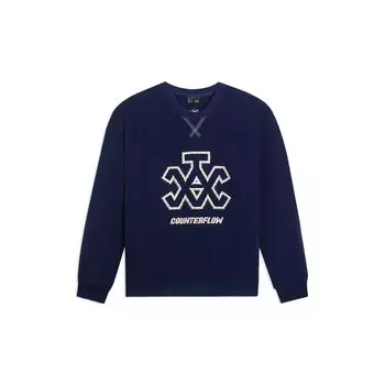 Li Ning CF Pursuit Dream Show Повседневный спортивный свитшот с длинным рукавом и геометрическим узором с буквами Толстовка унисекс Темно-синий AWDSH65-3 M