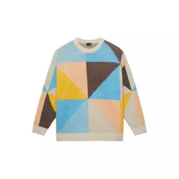 Li Ning CF Pursuit Of Dreams Theme Повседневный свитер с круглым вырезом и длинными рукавами с принтом тай-дай, унисекс, молочно-коричневый AMBS189-5 XL