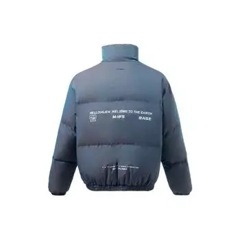 Li Ning CF Series Logo Print Solid Color Reflective Loose Short Down Jacket Men Jackets Dark-Blue AYMR307-1 XL