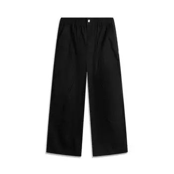 Li Ning CF Series однотонные прямые свободные спортивные повседневные брюки мужские низ черный AKXU521-4 M