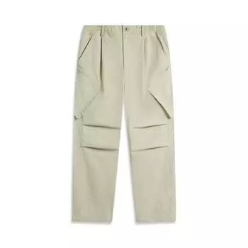 Li Ning CF Series однотонные, со средней талией, удобные, дышащие, универсальные, свободные, прямые, спортивные брюки, мужские, цвета известняка AYKU713-2 2XL