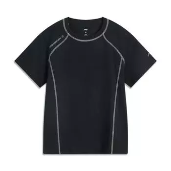 Li Ning CF Серия для улицы Однотонная Прохладная Удобная Приятная к коже Антибактериальная Футболка с коротким рукавом Женские футболки Черный ATSV196-3 XS