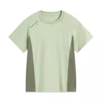 Li Ning CF Серия для улицы Однотонная Футболка с коротким рукавом Cool Comfort Приятная к коже Антибактериальная Женские топы Пастельно-зеленый ATSV196-5 S