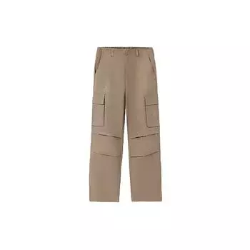 Li Ning CF Sport Fashion Series однотонные прямые повседневные брюки с несколькими карманами мужские брюки AKXS407-2 M