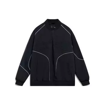 Li Ning CF Sport Lifestyle Series Printed Letter Zipper Long Sleeve Jacket Unisex Jackets Black AJDT505-1 XXL
