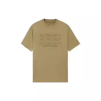 Li-Ning CF Sports Fashion Series Свободная футболка с круглым вырезом и короткими рукавами с вышитыми буквами, топы унисекс, кетон-коричневый AHSS563-2 L