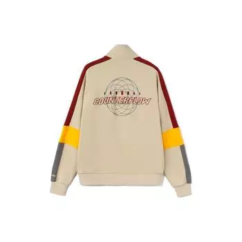 Li Ning CF Sports Fashion Series Half-Zip Color Block Loose Casual Long Sleeve Sweatshirt Men sweatshirt Coastal-Gray AWDRD81-3 XXL