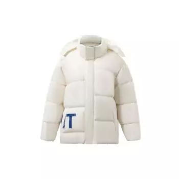 Li Ning CF Sports Fashion Series Letter Print Теплая куртка с капюшоном для мужчин, верхняя одежда, белый цвет AYMR504-1 XS