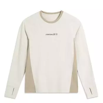 Li Ning CF Сращивание букв Простая футболка с круглым вырезом Удобный пуловер Футболка с длинным рукавом Женская футболка ATLV214-1 XS