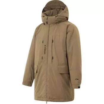 Li Ning CF Su Red Velvet Hot Pot водонепроницаемая ветрозащитная влагоотводящая куртка с капюшоном мужская куртка цвета какао-коричневого цвета AYMU207-5 S