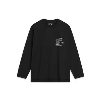 Li Ning CF Su Series Letter Pullover Long Sleeve Sweatshirt Unisex Sweatshirt Black AHST945-1 M