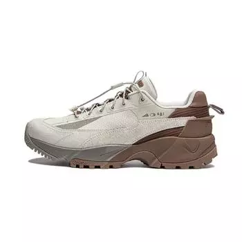 Li Ning CF Su Series Outdoor Pro Удобные универсальные амортизирующие водонепроницаемые низкие повседневные туфли мужские кроссовки серо-коричневые AGLU151-1 39