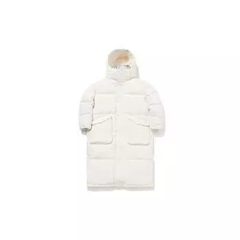 Li Ning CF Su Series Silk Road Exploration Show Повседневная спортивная длинная теплая куртка с капюшоном для женщин Верхняя одежда Off-White AYMQ562-2 XXL