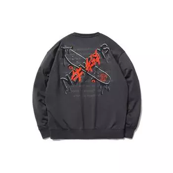 Li Ning CF Su Series свитер свободный круглый вырез толстовка унисекс толстовка черный сосново-серый AWDR504-5 L