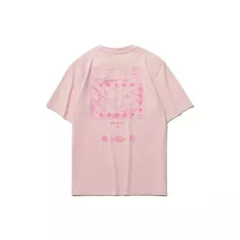 Li Ning CF Su Sports Fashion Series Printed Loose Sports Crew Neck Short Sleeve T Shirt Men Tops Light-Water-Pink AHSR447-7 XXXL