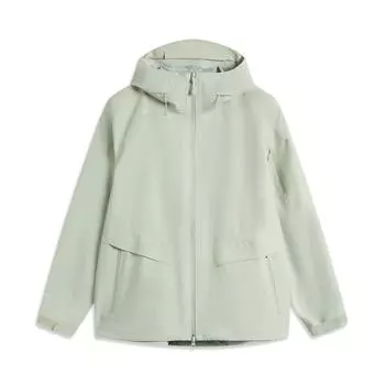 Li Ning CF Su Wan Long Jia Series однотонная повседневная куртка с капюшоном для пешего туризма, водонепроницаемая ветрозащитная куртка унисекс, пустынно-зеленая AEMU047-1 L