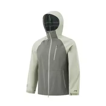 Li Ning CF Su Wan Long Jia Protection Series водонепроницаемая ветрозащитная куртка для походов на открытом воздухе Hard Shell куртка унисекс Screw-Smoke-Green AEMU049-5 M