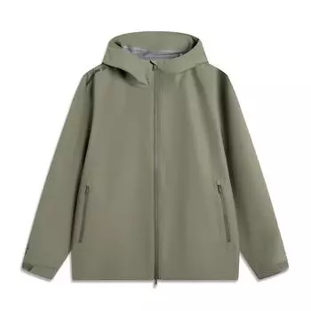 Li Ning CF Su Wan Long Jia Protection Series Outdoor однотонная свободная ветровка на молнии с капюшоном унисекс верхняя одежда чайно-зеленого цвета AEMV005-6 L