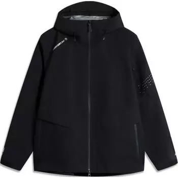 Li Ning CF Su Wan Long Jia Breath Series ветрозащитная водонепроницаемая походная куртка унисекс черная AEMU047-3 S