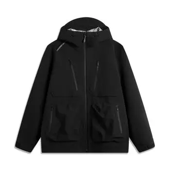 Li Ning CF Su Wan Long Jia Series Модная универсальная дышащая водостойкая ветрозащитная флисовая подкладка теплая куртка три в одном унисекс куртка AEMU011-5 3XL