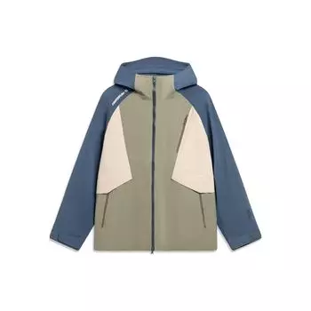 Li Ning CF Su Wan Long Jia Series Professional Outdoor ветрозащитная водоотталкивающая дождевая куртка унисекс грязно-оливково-зеленая AFDT825-2 L