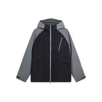 Li Ning CF Su Wan Long Jia Series Professional Anti Rain Outdoor Windproof Rain Jacket With Hood Unisex Jacket Black AFDT825-1 S
