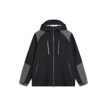 Li Ning CF Su Wan Long Jia Series Color Block с капюшоном, водонепроницаемая флисовая куртка «три в одном», теплая мужская куртка AFDT819-1 S