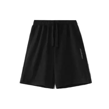 Li Ning CF Su вышитые буквы свободные завязки повседневные шорты мужские шорты черные AKSR669-2 XXL