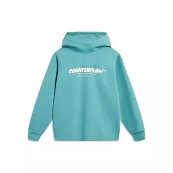 Li Ning CF Suo Fang Si Qu Ye Letter Print Hooded Fleece Loose Pullover Sweatshirt Unisex Sweatshirt Forest-Green AWDTB01-3 S