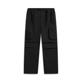 Li Ning CF Suo Однотонные Брюки средней посадки Удобные Дышащие Универсальные Водоотталкивающие Прямые Повседневные Мужские брюки Низ Черный AYKV203-4 S