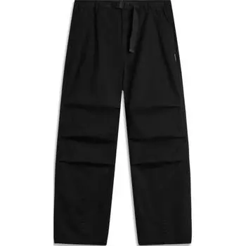 Li Ning CF Suo однотонные прямые свободные модные повседневные брюки мужские низы черного цвета AKXU523-4 L