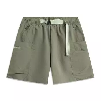 Li Ning CF Suo Однотонные Удобные Повседневные Универсальные Шорты для Работы с Буквами Женские шорты Чайно-зеленый AKSV230-2 M