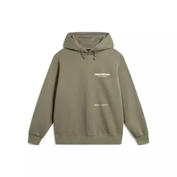 Li Ning CF Suo пуловер флисовая толстовка с капюшоном унисекс грязно-оливково-зеленый AWDTB15-3 XL