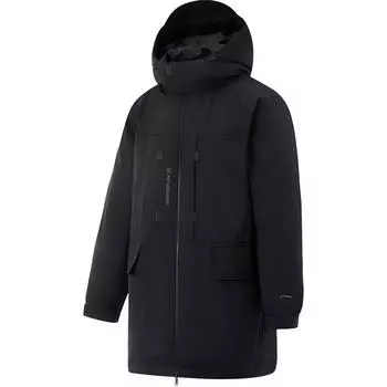 Li Ning CF Suo Red Velvet Hooded Windproof-Wicking Down Jacket Men Upperwear Black AYMU207-4 S