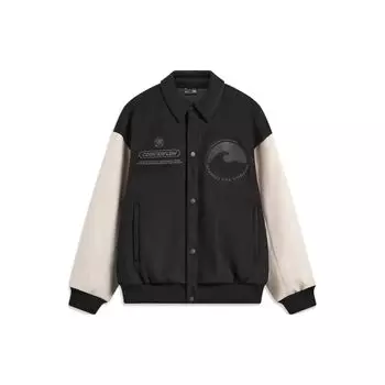 Li-Ning CF Surging Series Player Color Block Letter Print Polo Свободная куртка унисекс куртка черного цвета AJMT241-1 S