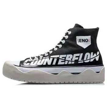 Li Ning CF The One Series Metallic Pioneer High-Top Casual Shoes Men Shoes Black AGCQ237-3 39