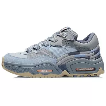 Li Ning CF Толстая подошва Увеличивающая высоту Амортизирующая универсальная обувь для хлеба Низкая спортивная повседневная обувь Мужские кроссовки Mist-Blue AGCR437-4 44