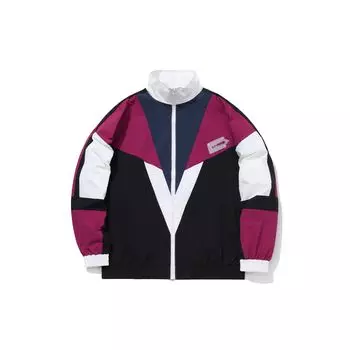 Li-Ning Cf Trace Series Color-Block Stand Collar Loose Jacket Unisex Jacket Deep-Universal-Blue AJDQ448-2